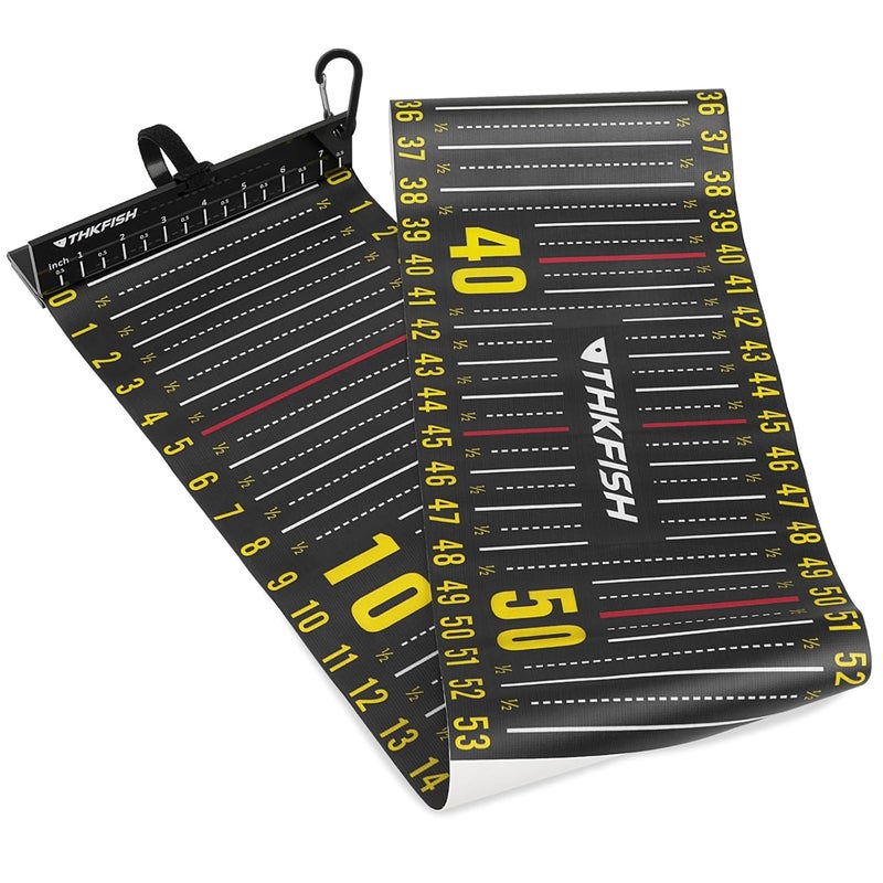 THKFISH 53in Fish Ruler with Measuring Board, Portable Waterproof Folding Fishing Ruler Fish Measuring Tape for Boat, Kayak, Coolers, Yacht and Workbench - Image 1
